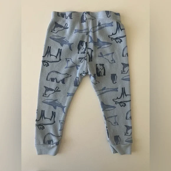 Carter's 18 Month Light Blue Thermal Animal Print Pajama Set - Picture 9 of 9